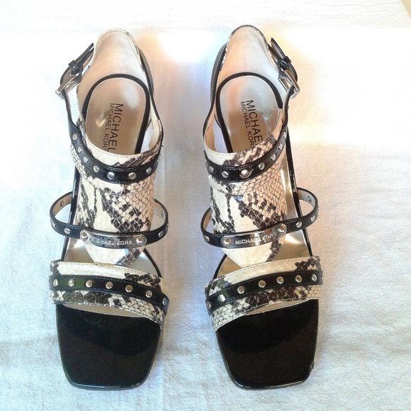 Michael Kors Snake Skin Sandals 8 - Picture 3 of 7